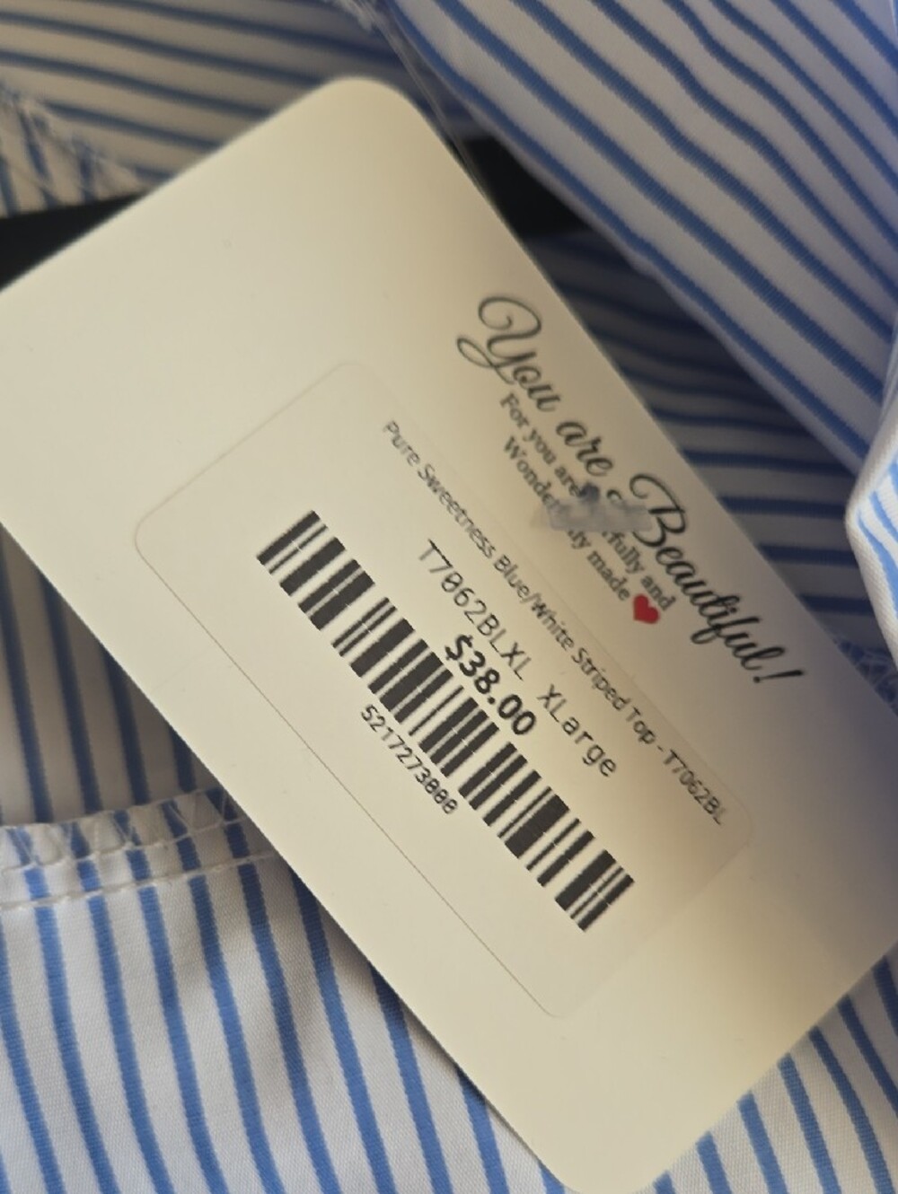 Blue Pinstripe Button-Down Shirt - Picture 7 of 9